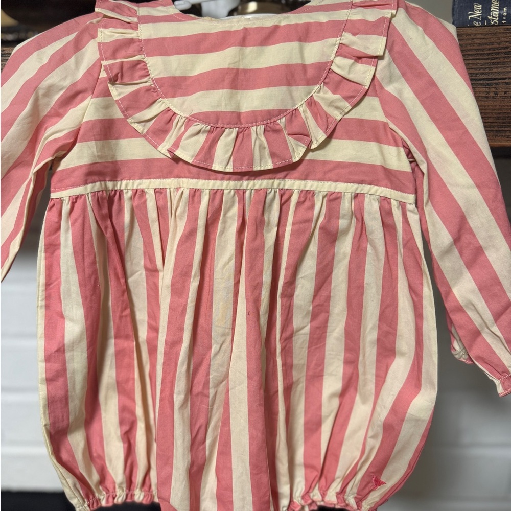 Pink Chicken Striped Bubble in Pink and Cream
